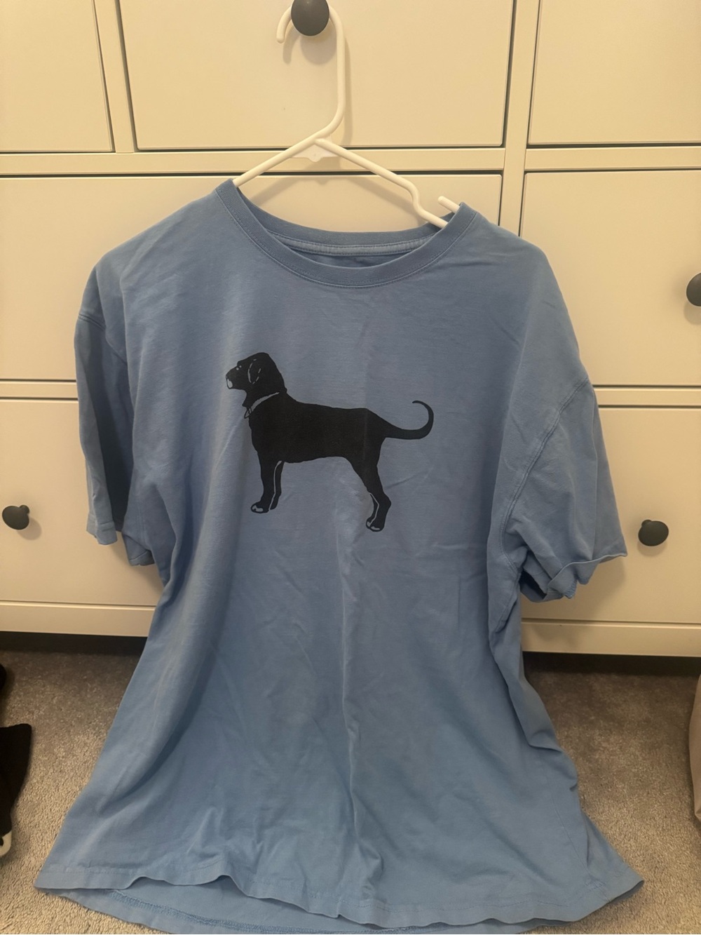 The Black Dog Light Blue Tee with Black Dog Silhouette